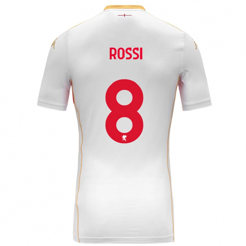 Danxen Niño Camiseta Gianluca Rossi #8 Blanco Rojo 2ª Equipación 2025/26 La Camisa