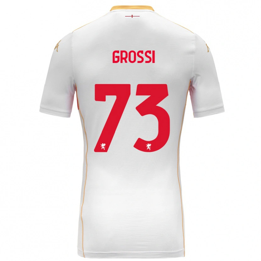 Danxen Niño Camiseta Jacopo Grossi #73 Blanco Rojo 2ª Equipación 2025/26 La Camisa