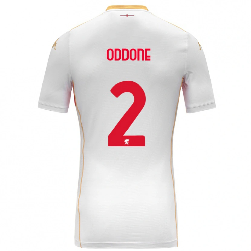 Danxen Niño Camiseta Riccardo Oddone #2 Blanco Rojo 2ª Equipación 2025/26 La Camisa