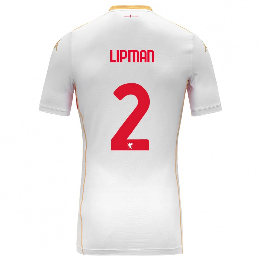 Danxen Niño Camiseta Emma Lipman #2 Blanco Rojo 2ª Equipación 2025/26 La Camisa