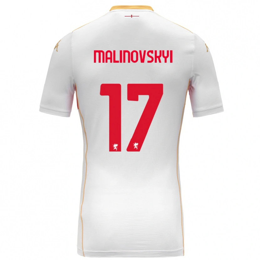 Danxen Niño Camiseta Ruslan Malinovskyi #17 Blanco Rojo 2ª Equipación 2025/26 La Camisa