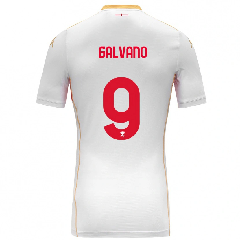 Danxen Niño Camiseta Cristian Galvano #9 Blanco Rojo 2ª Equipación 2025/26 La Camisa