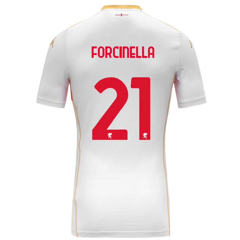 Danxen Niño Camiseta Camilla Forcinella #21 Blanco Rojo 2ª Equipación 2025/26 La Camisa