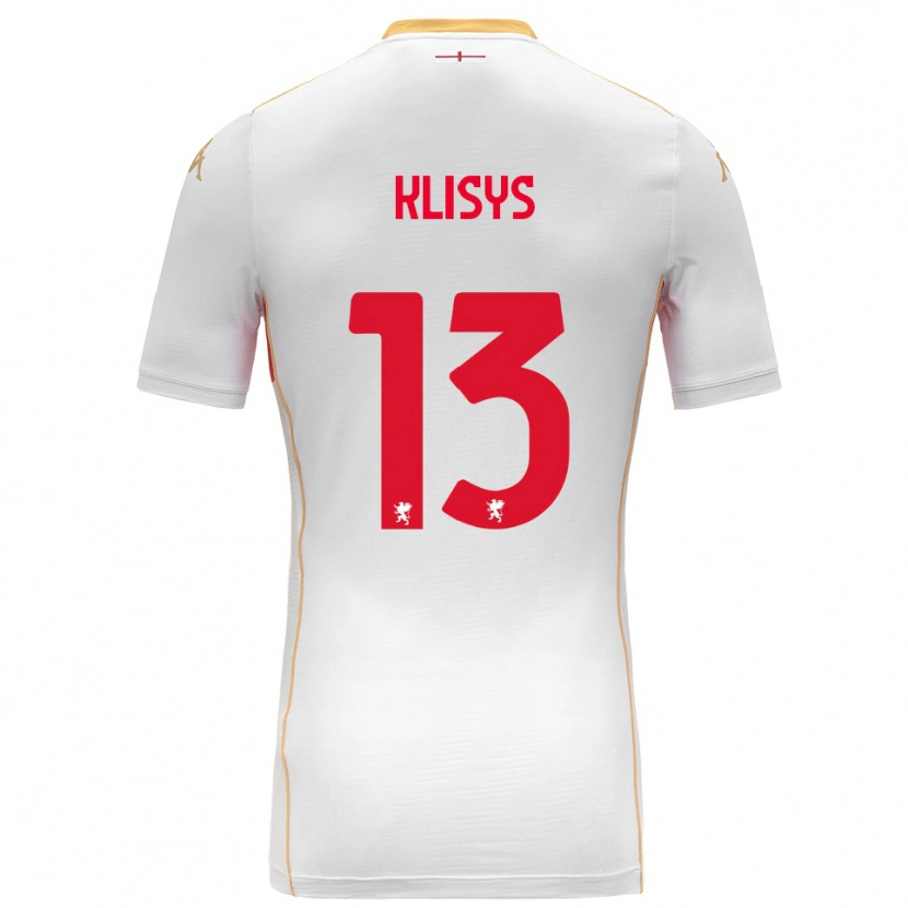 Danxen Niño Camiseta Lukas Klišys #13 Blanco Rojo 2ª Equipación 2025/26 La Camisa