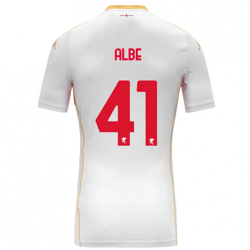 Danxen Niño Camiseta Salem Albè #41 Blanco Rojo 2ª Equipación 2025/26 La Camisa