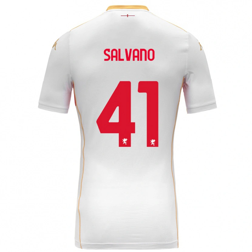 Danxen Niño Camiseta Daniele Salvano #41 Blanco Rojo 2ª Equipación 2025/26 La Camisa