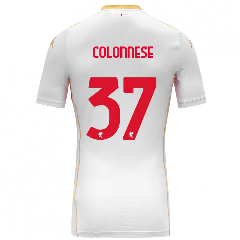 Danxen Niño Camiseta Lorenzo Colonnese #37 Blanco Rojo 2ª Equipación 2025/26 La Camisa