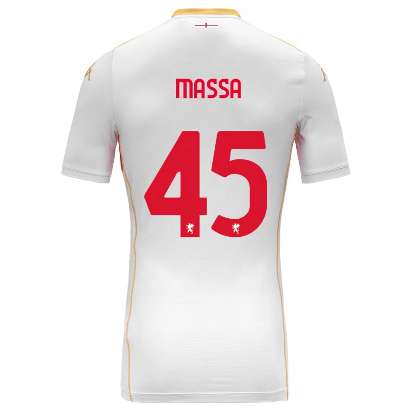 Danxen Niño Camiseta Alessandra Massa #45 Blanco Rojo 2ª Equipación 2025/26 La Camisa