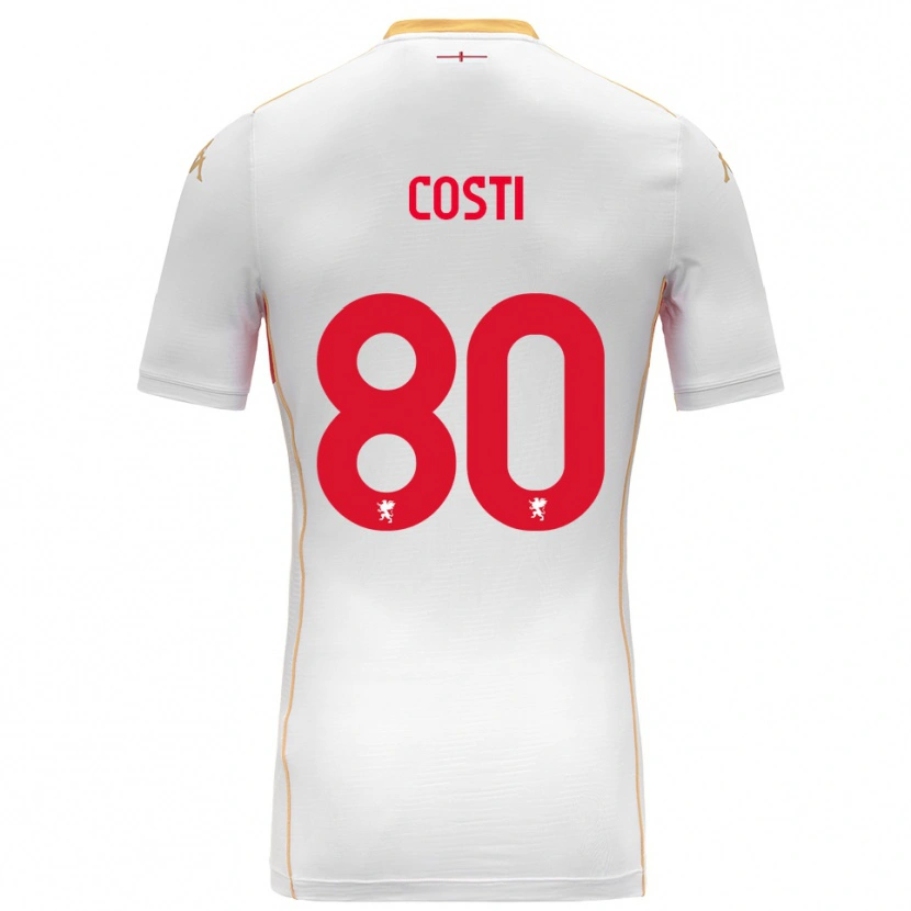 Danxen Niño Camiseta Fabiana Costi #80 Blanco Rojo 2ª Equipación 2025/26 La Camisa