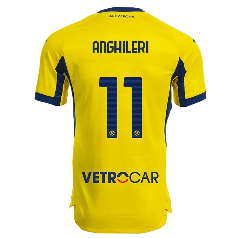 Danxen Niño Camiseta Federica Anghileri #11 Amarillo Marino 2ª Equipación 2025/26 La Camisa