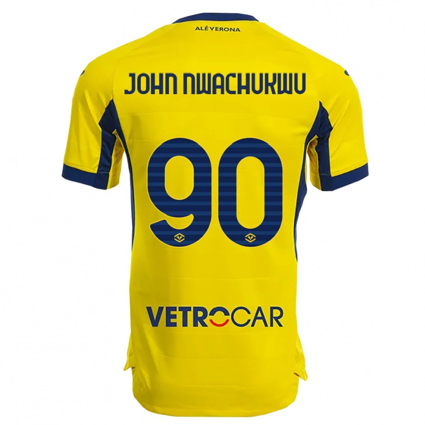 Danxen Niño Camiseta Samuel John Nwachukwu #90 Amarillo Marino 2ª Equipación 2025/26 La Camisa