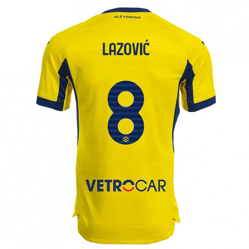 Danxen Niño Camiseta Darko Lazović #8 Amarillo Marino 2ª Equipación 2025/26 La Camisa