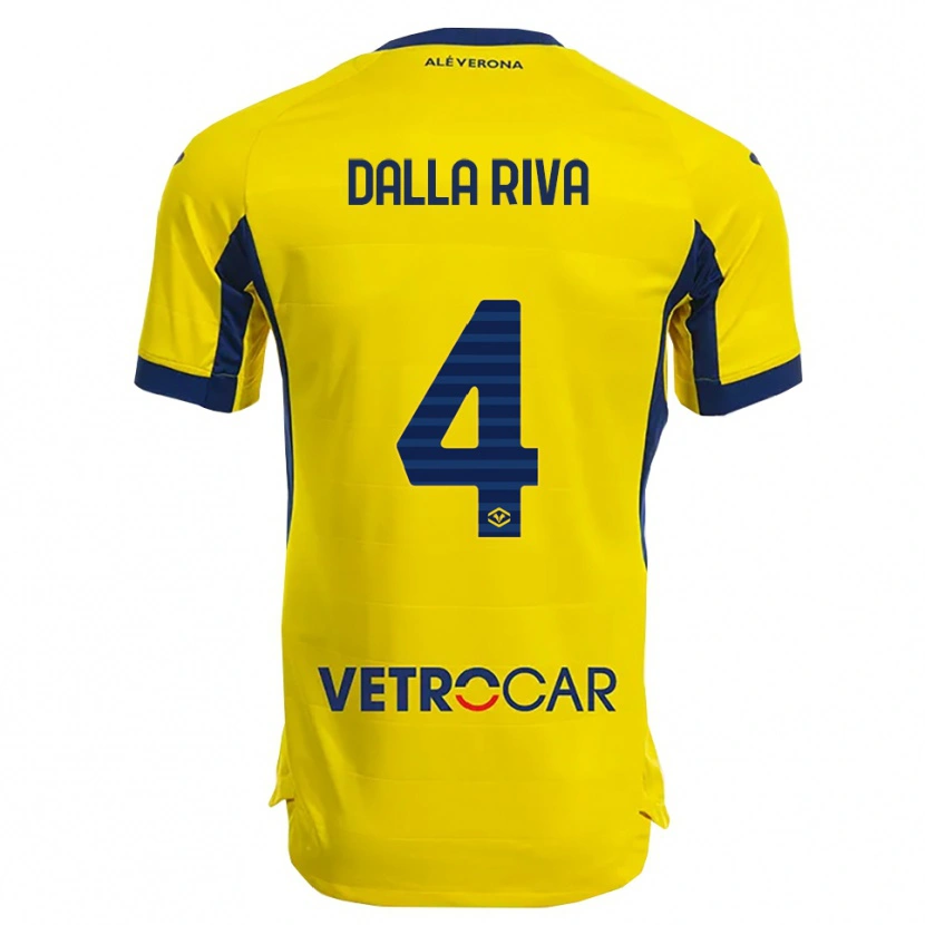 Danxen Niño Camiseta Stefano Dalla Riva #4 Amarillo Marino 2ª Equipación 2025/26 La Camisa