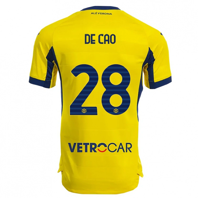 Danxen Niño Camiseta Elena De Cao #28 Amarillo Marino 2ª Equipación 2025/26 La Camisa