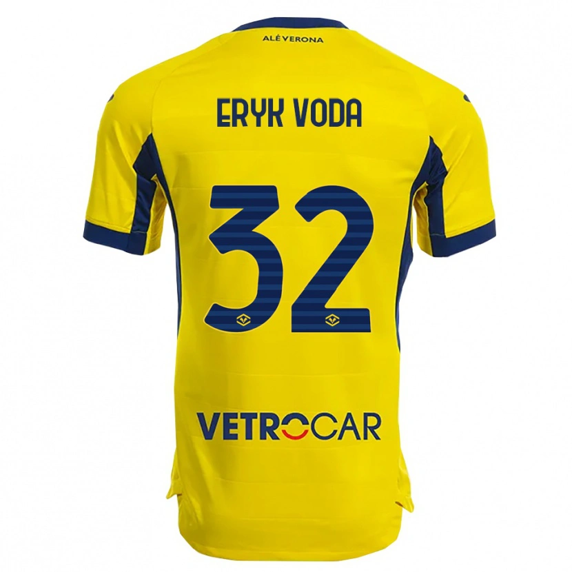 Danxen Niño Camiseta Eryk Vodă #32 Amarillo Marino 2ª Equipación 2025/26 La Camisa