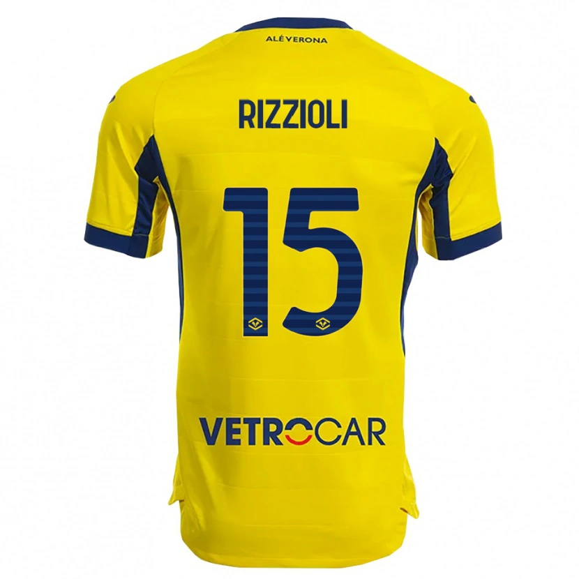 Danxen Niño Camiseta Gaia Rizzioli #15 Amarillo Marino 2ª Equipación 2025/26 La Camisa