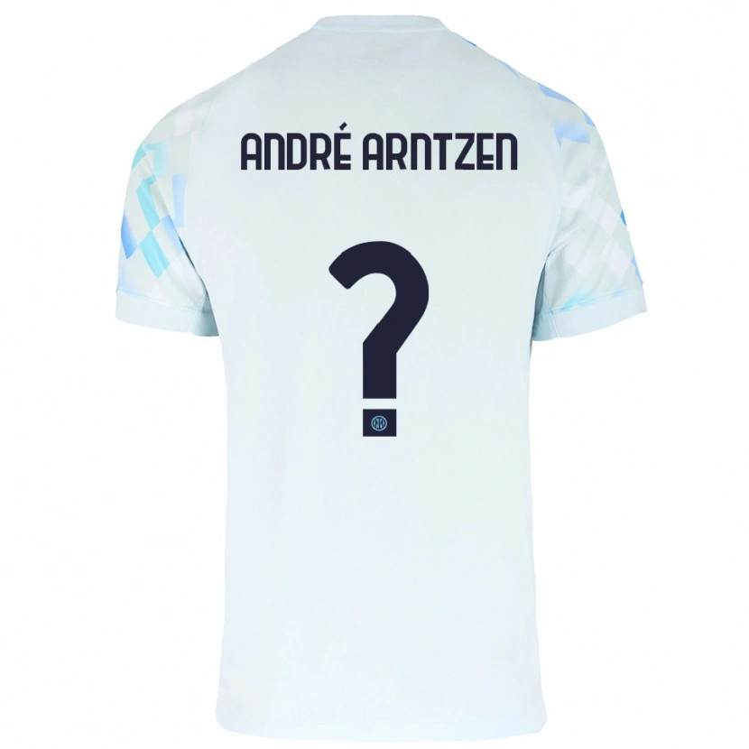 Danxen Niño Camiseta Matheo André Arntzen #0 Blanco Azul 2ª Equipación 2025/26 La Camisa