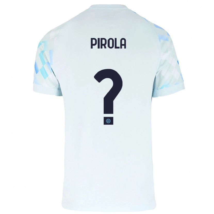 Danxen Niño Camiseta Samuele Pirola #0 Blanco Azul 2ª Equipación 2025/26 La Camisa