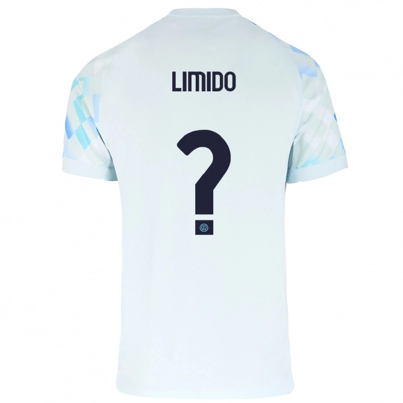 Danxen Niño Camiseta Federico Limido #0 Blanco Azul 2ª Equipación 2025/26 La Camisa
