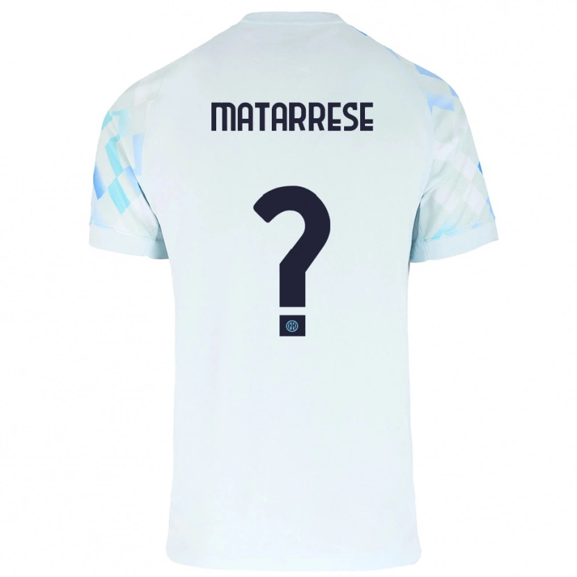 Danxen Niño Camiseta Thomas Matarrese #0 Blanco Azul 2ª Equipación 2025/26 La Camisa