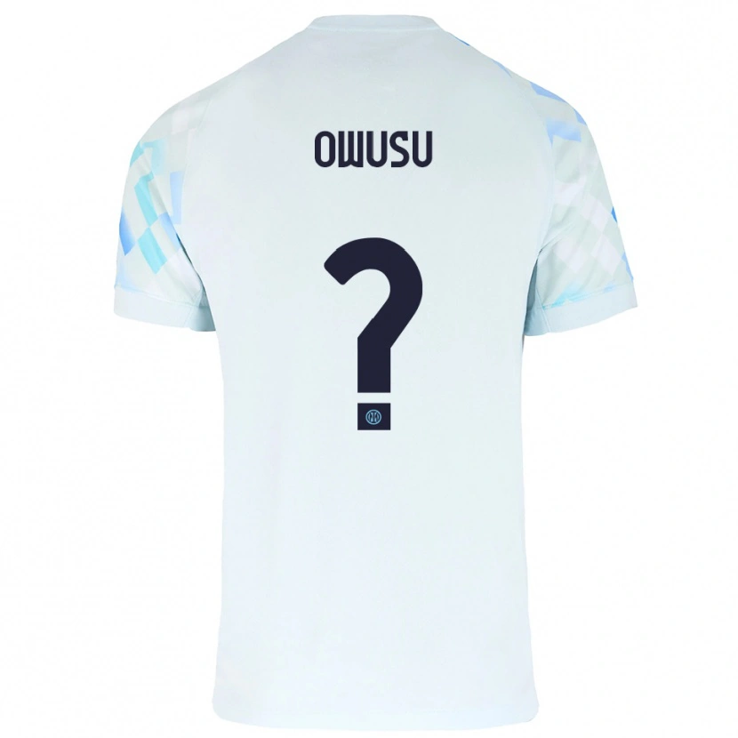 Danxen Niño Camiseta Wilberforce Owusu #0 Blanco Azul 2ª Equipación 2025/26 La Camisa