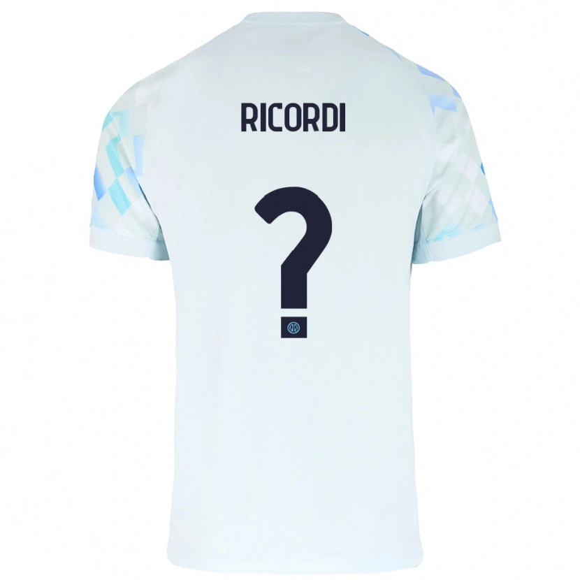 Danxen Niño Camiseta Tommaso Ricordi #0 Blanco Azul 2ª Equipación 2025/26 La Camisa
