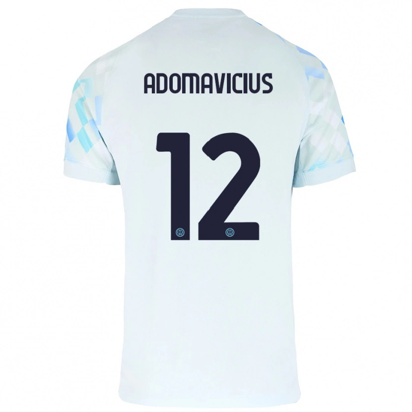 Danxen Niño Camiseta Henrikas Adomavicius #12 Blanco Azul 2ª Equipación 2025/26 La Camisa