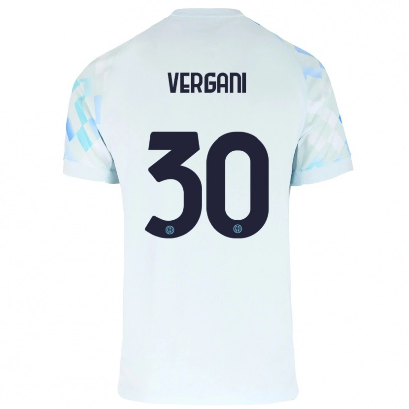 Danxen Niño Camiseta Bianca Vergani #30 Blanco Azul 2ª Equipación 2025/26 La Camisa