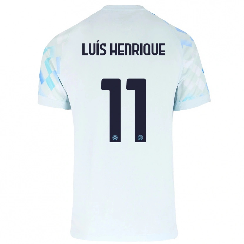Danxen Niño Camiseta Luis Henrique #11 Blanco Azul 2ª Equipación 2025/26 La Camisa