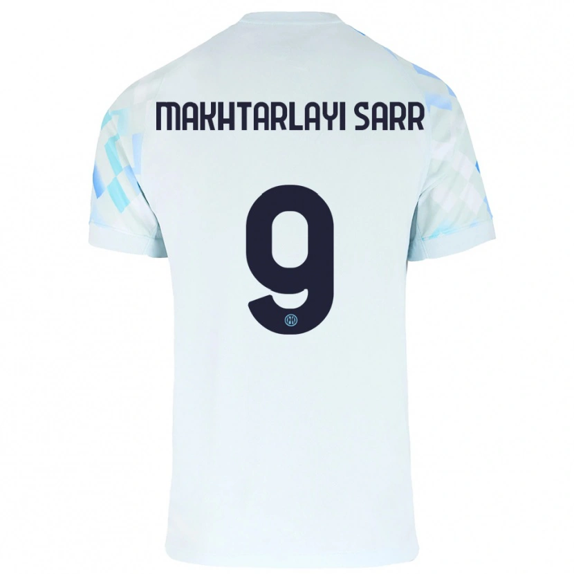 Danxen Niño Camiseta Amadou Makhtarlayi Sarr #9 Blanco Azul 2ª Equipación 2025/26 La Camisa