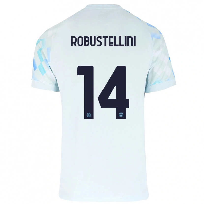 Danxen Niño Camiseta Chiara Robustellini #14 Blanco Azul 2ª Equipación 2025/26 La Camisa
