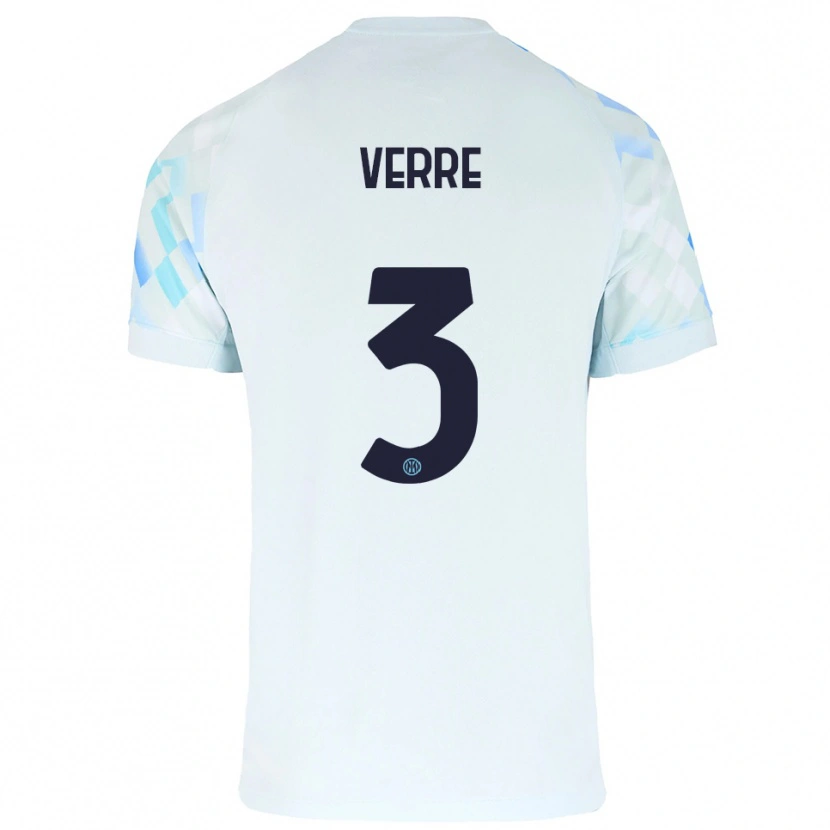 Danxen Niño Camiseta Manuel Verre #3 Blanco Azul 2ª Equipación 2025/26 La Camisa