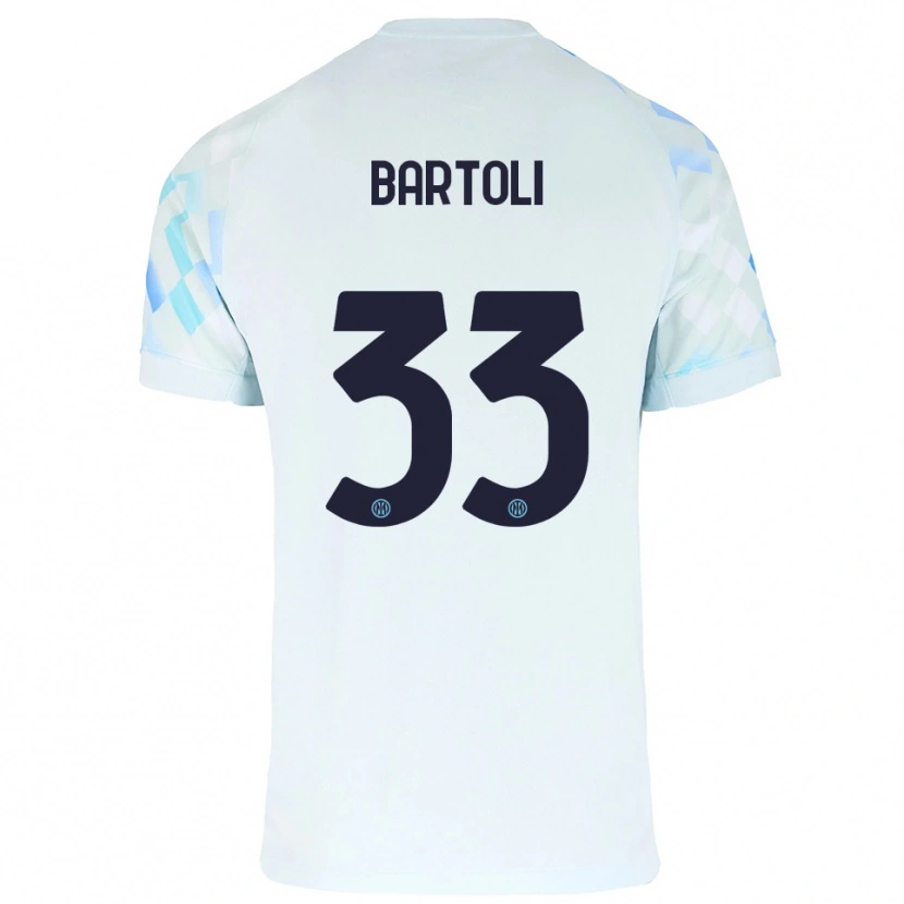 Danxen Niño Camiseta Elisa Bartoli #33 Blanco Azul 2ª Equipación 2025/26 La Camisa