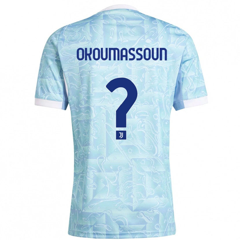 Danxen Niño Camiseta Ismaele Okoumassoun #0 Azul Cielo Amarillo 2ª Equipación 2025/26 La Camisa