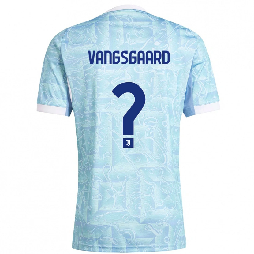 Danxen Niño Camiseta Amalie Vangsgaard #0 Azul Cielo Amarillo 2ª Equipación 2025/26 La Camisa