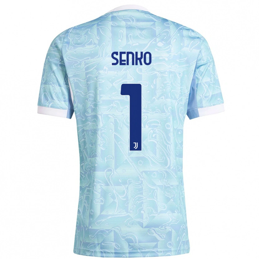 Danxen Niño Camiseta Zsombor Senko #1 Azul Cielo Amarillo 2ª Equipación 2025/26 La Camisa