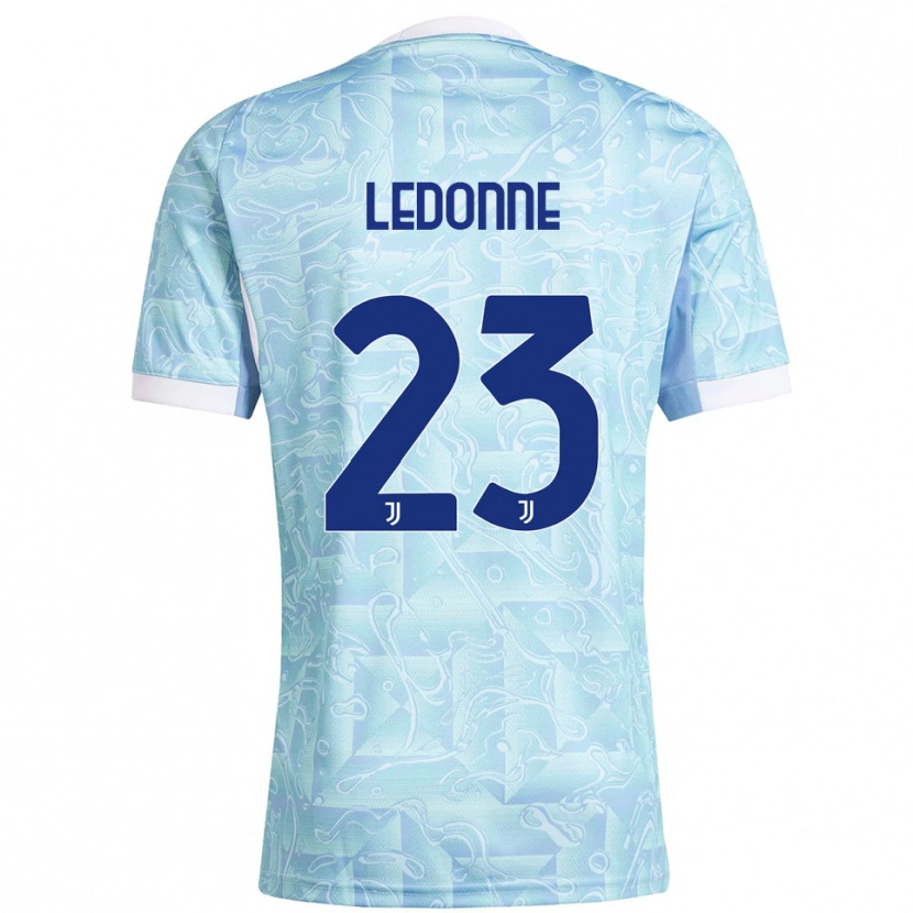 Danxen Niño Camiseta Nicolo Ledonne #23 Azul Cielo Amarillo 2ª Equipación 2025/26 La Camisa