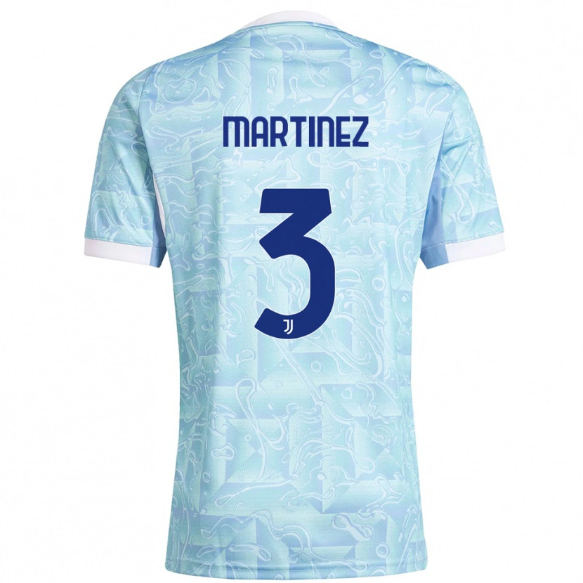 Danxen Niño Camiseta Bruno Martinez #3 Azul Cielo Amarillo 2ª Equipación 2025/26 La Camisa