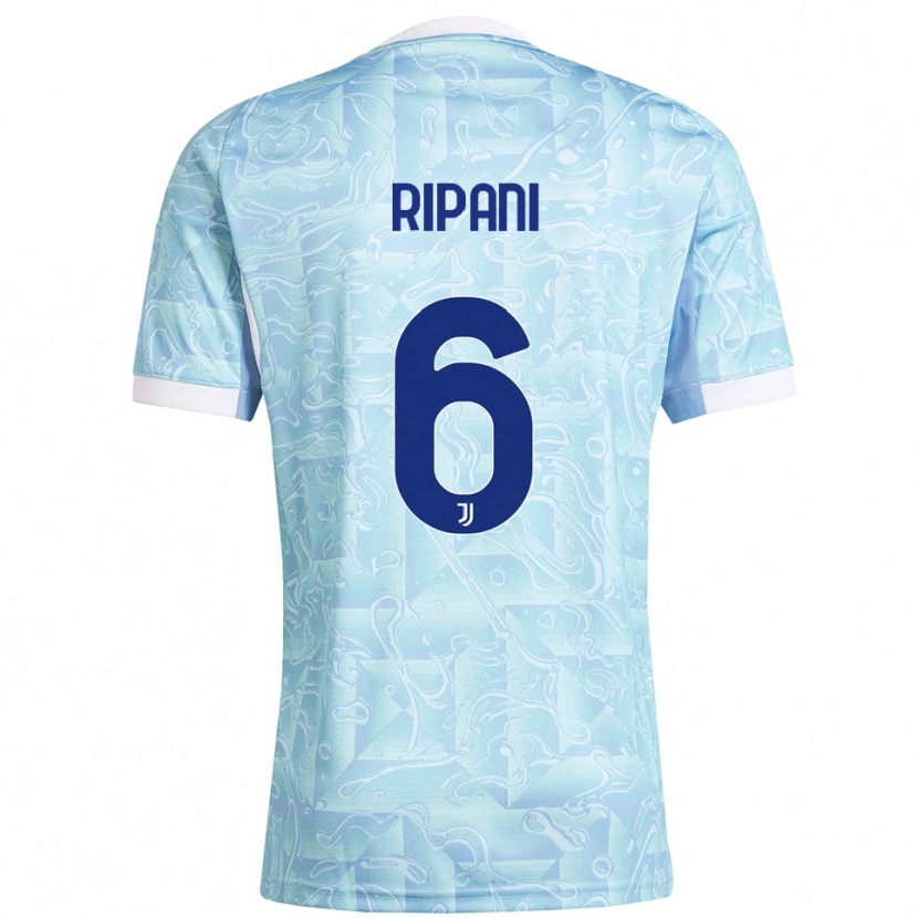 Danxen Niño Camiseta Diego Ripani #6 Azul Cielo Amarillo 2ª Equipación 2025/26 La Camisa