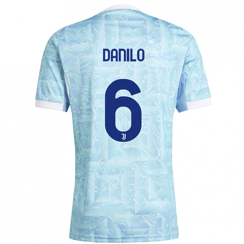 Danxen Niño Camiseta Danilo #6 Azul Cielo Amarillo 2ª Equipación 2025/26 La Camisa