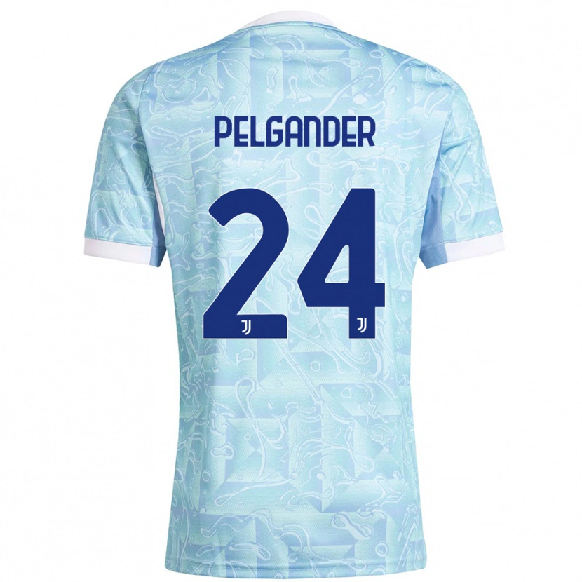Danxen Niño Camiseta Elsa Pelgander #24 Azul Cielo Amarillo 2ª Equipación 2025/26 La Camisa