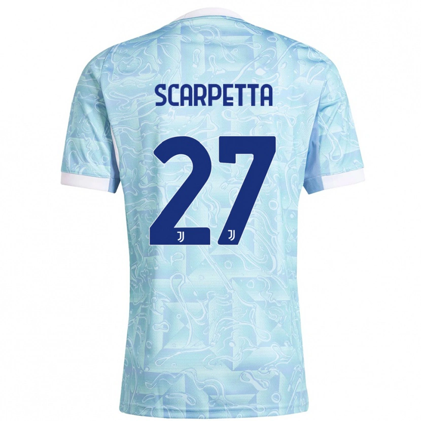 Danxen Niño Camiseta Jacopo Scarpetta #27 Azul Cielo Amarillo 2ª Equipación 2025/26 La Camisa