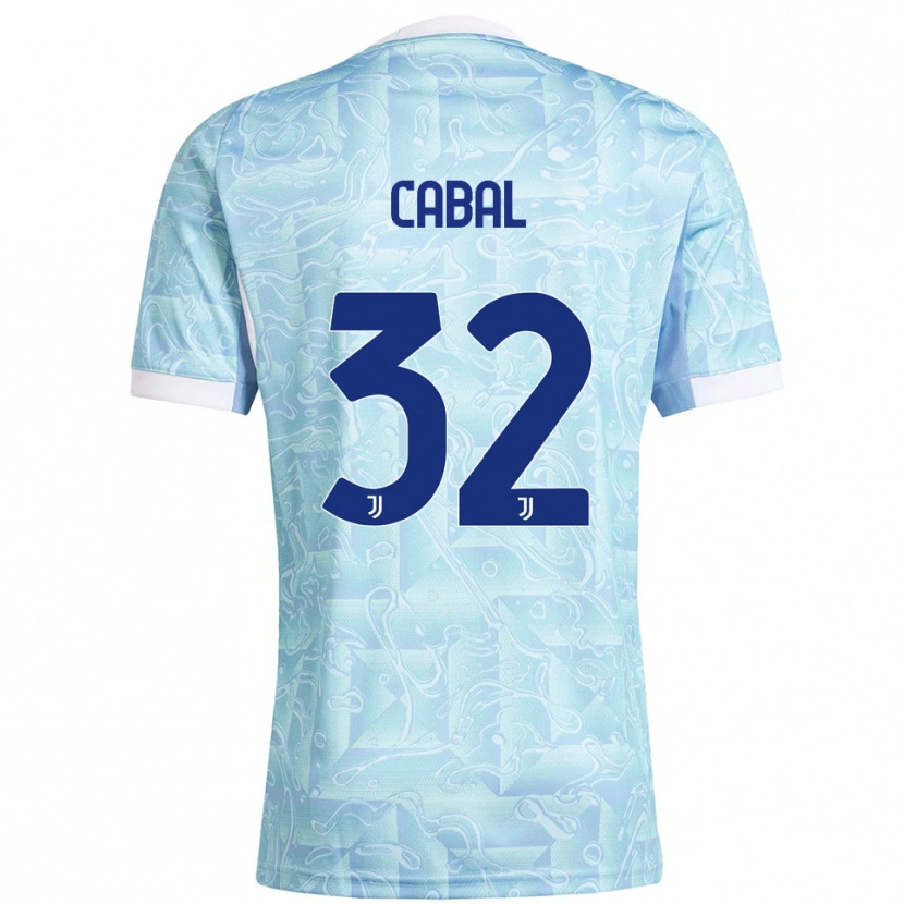Danxen Niño Camiseta Juan Cabal #32 Azul Cielo Amarillo 2ª Equipación 2025/26 La Camisa