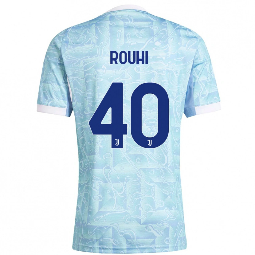 Danxen Niño Camiseta Jonas Rouhi #40 Azul Cielo Amarillo 2ª Equipación 2025/26 La Camisa
