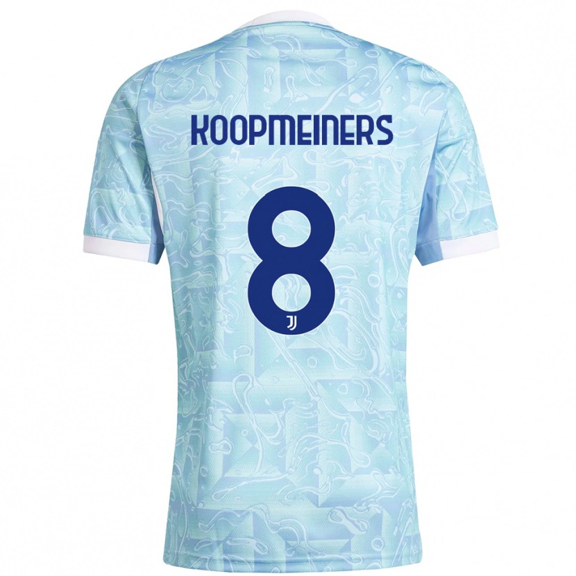 Danxen Niño Camiseta Teun Koopmeiners #8 Azul Cielo Amarillo 2ª Equipación 2025/26 La Camisa