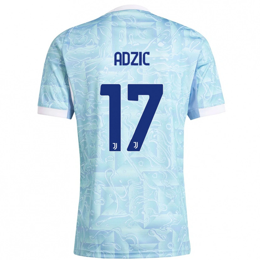 Danxen Niño Camiseta Vasilije Adžić #17 Azul Cielo Amarillo 2ª Equipación 2025/26 La Camisa