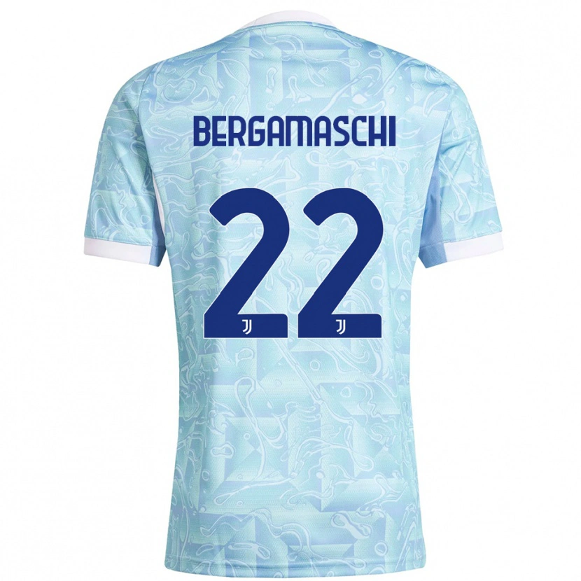 Danxen Niño Camiseta Valentina Bergamaschi #22 Azul Cielo Amarillo 2ª Equipación 2025/26 La Camisa