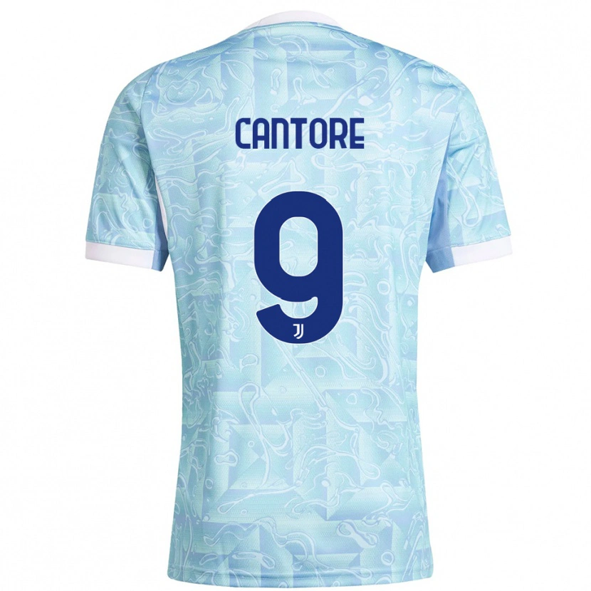 Danxen Niño Camiseta Sofia Cantore #9 Azul Cielo Amarillo 2ª Equipación 2025/26 La Camisa