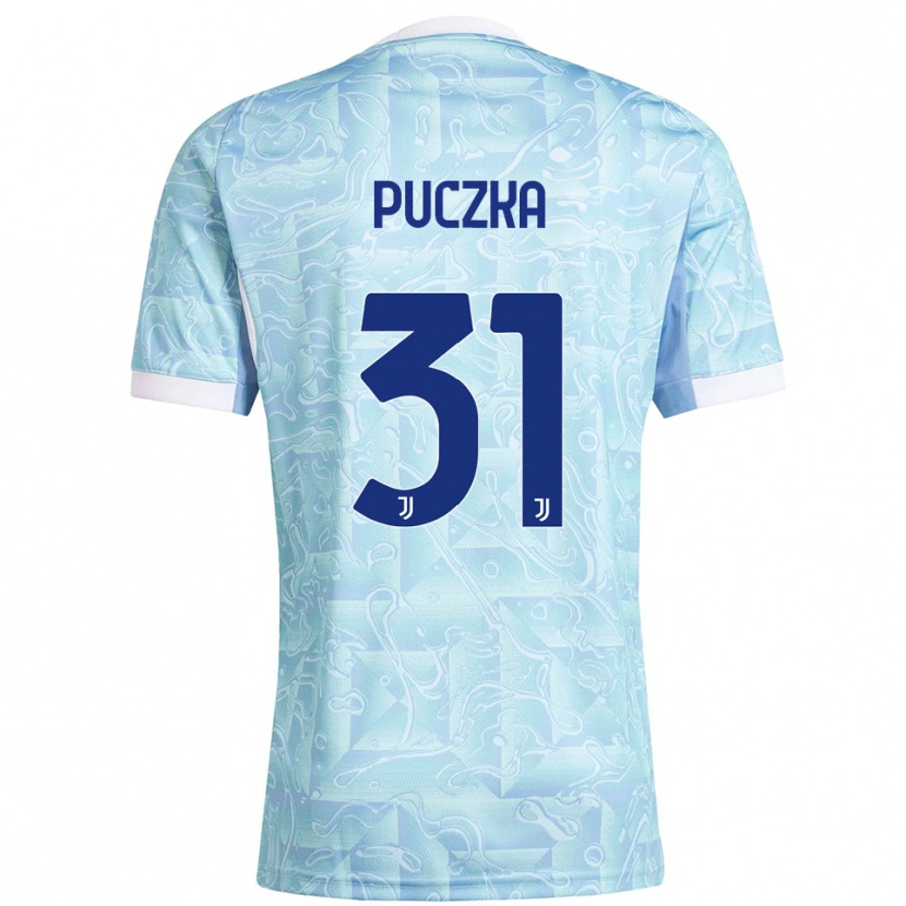 Danxen Niño Camiseta David Puczka #31 Azul Cielo Amarillo 2ª Equipación 2025/26 La Camisa