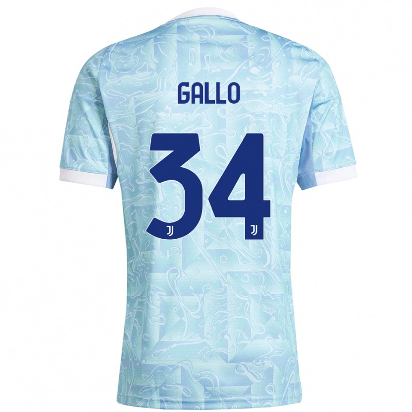 Danxen Niño Camiseta Azzurra Gallo #34 Azul Cielo Amarillo 2ª Equipación 2025/26 La Camisa